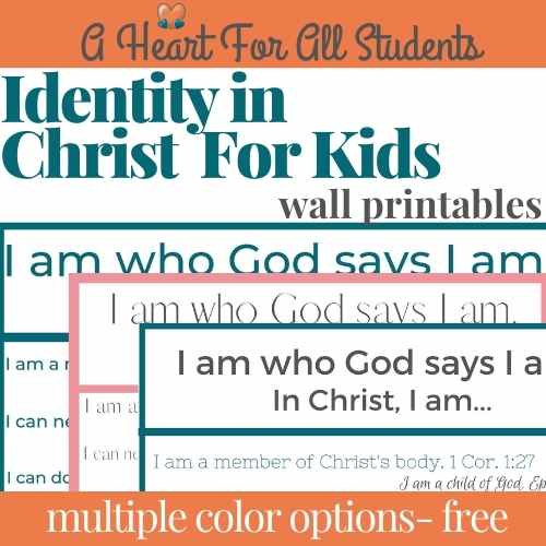 Who I Am in Christ Printable Art for Kids 30 Bible Verses