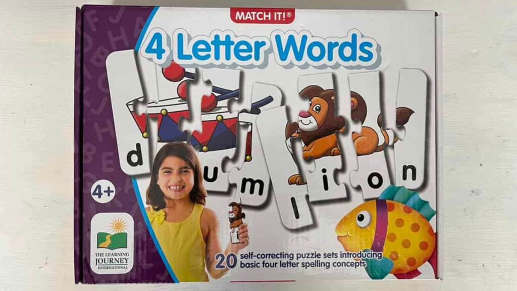 4 letter words learn to read puzzle